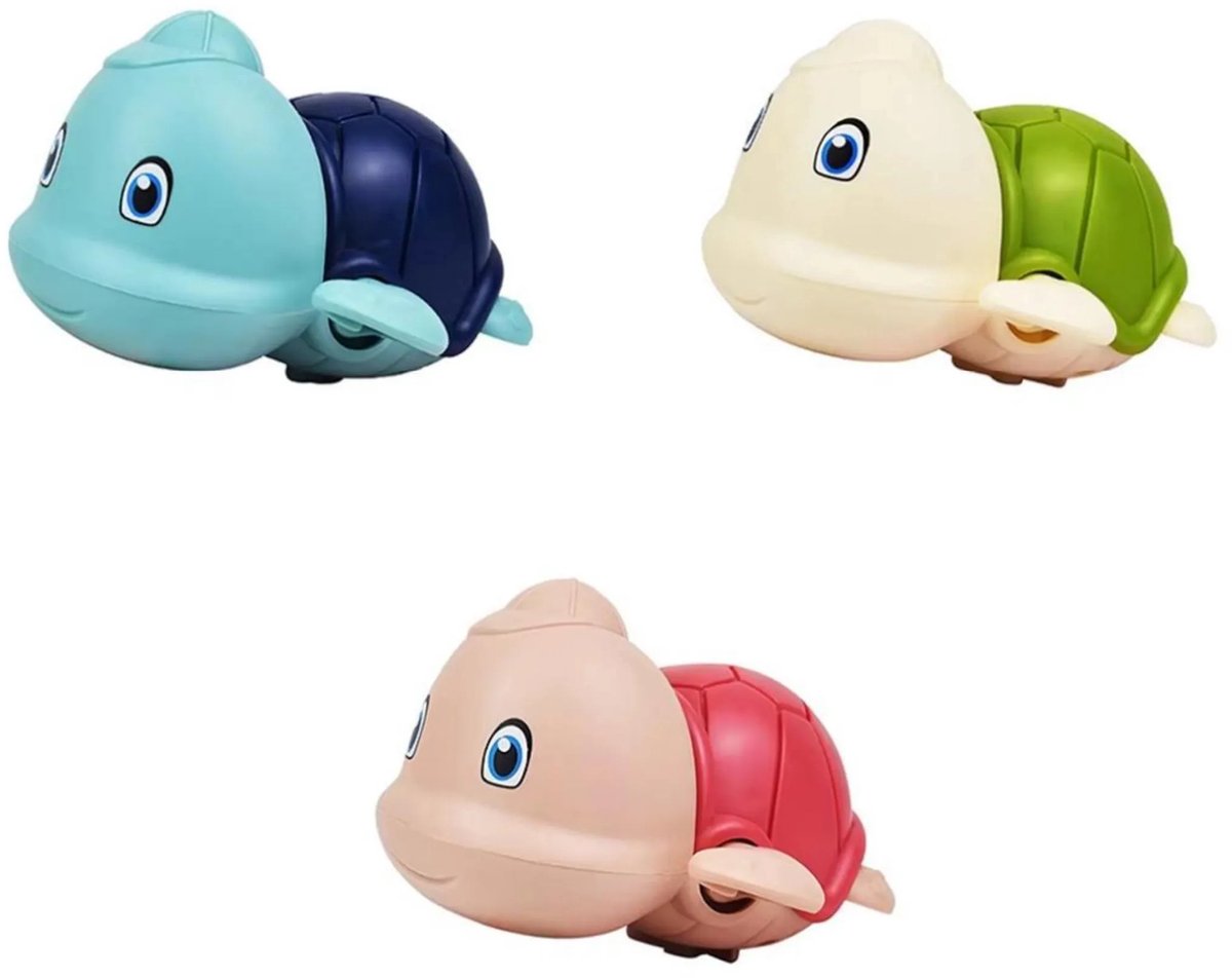Casalora – Set van 3 Baby Bad Speelgoed – Schattige Schildpad Figuren, Rood, Groen en Donkerblauw, Leuk en Educatief Baby Bad Speelgoed voor 0-3 Jaar