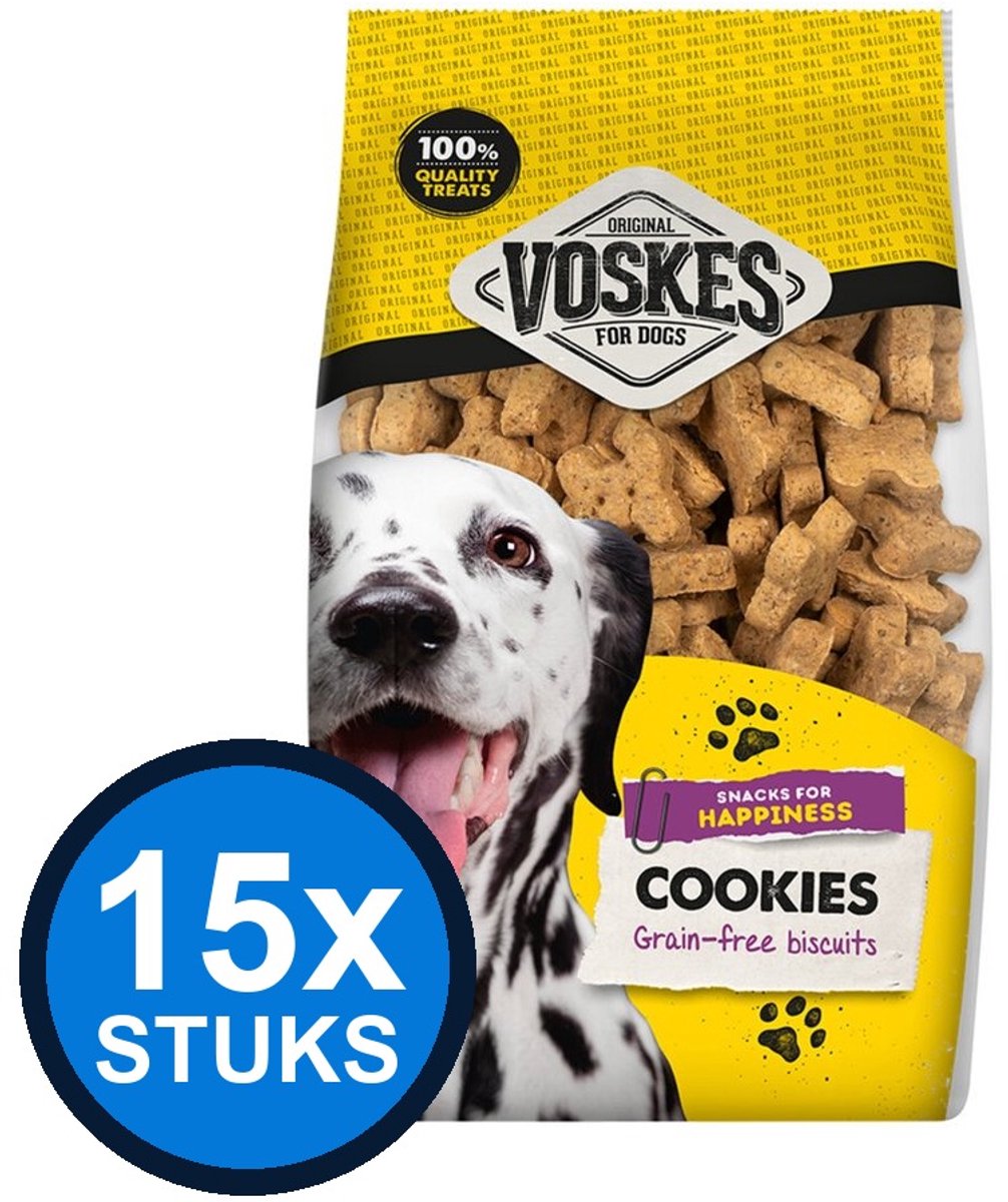 15x Voskes Graanvrije Koekjes - Hondensnack - 400g