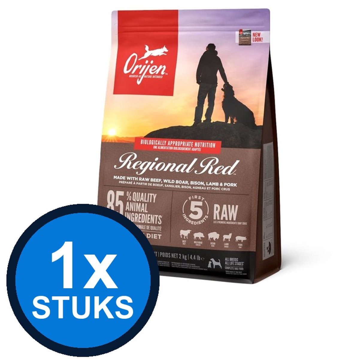 Orijen 1x Orijen Dog Whole Prey Regional Red - Hondenvoer - 2kg