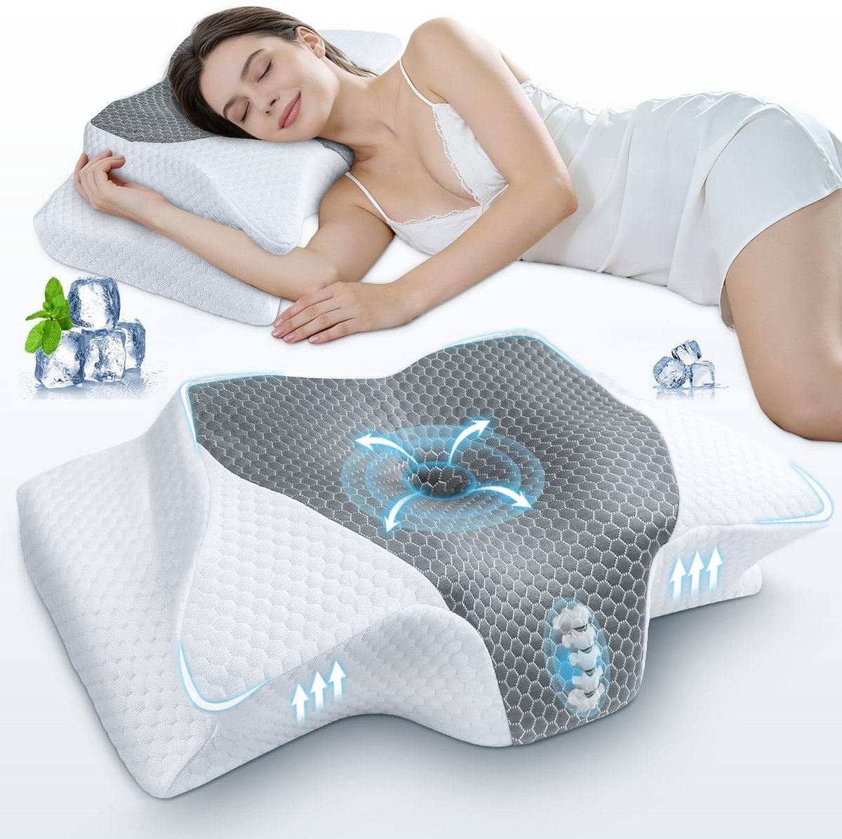 Solidchoice - Ergonomisch Nek Kussen van Memory Foam voor Zijslapers