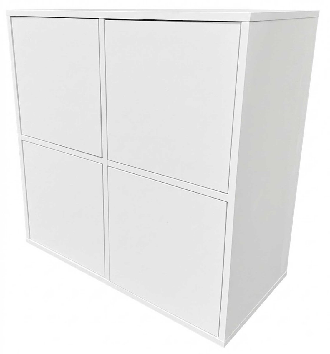 VDD - Vinyl kast - Opbergkast - LP Opslag - Vinyl opslagmeubel - Push-to-open deurtjes - Wit