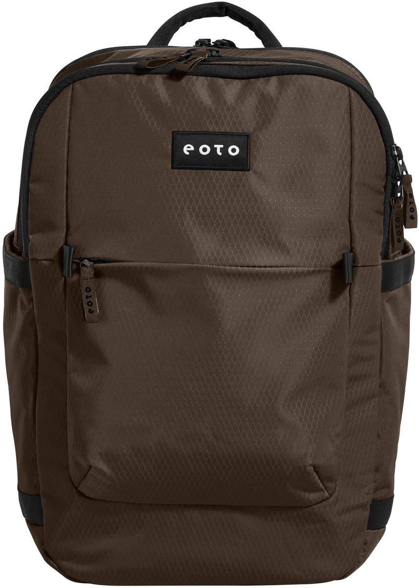 eoto schoolrugzak laptop rugzak met laptopvak Tidy22 Backpack 22L Mocca Brown bruine