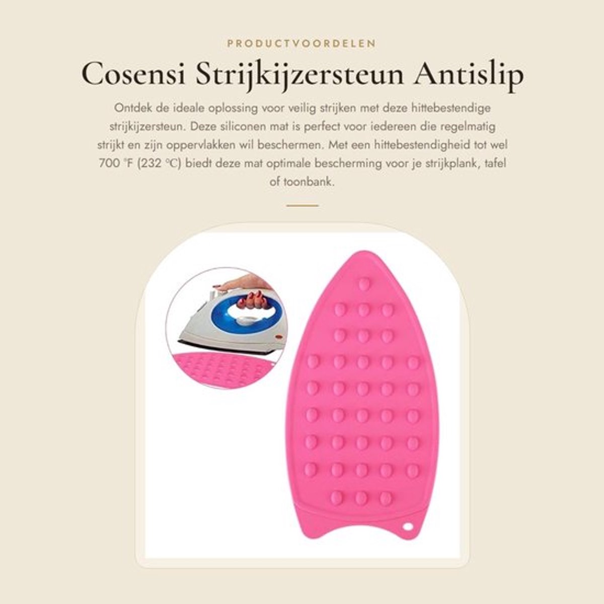 Strijkijzersteun Hittebestendig - Antislip Mat - Siliconen Pad - Potstandaard - Hittebestendig tot 232 ℃ - Eenvoudige Opslag - Hittebestendige Mat