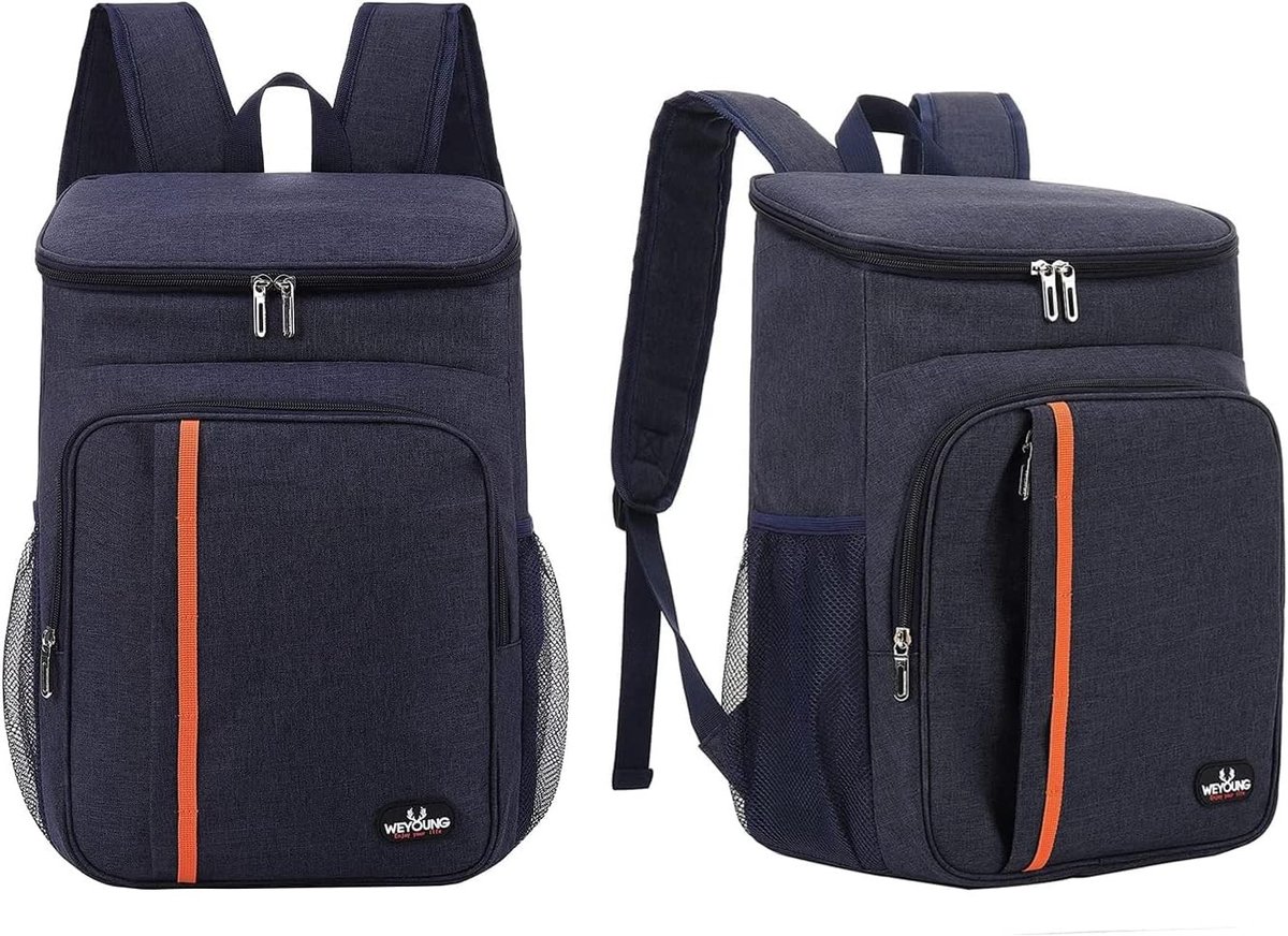 Koelrugtas - Klassiek Blauw - 45 x 29 x 19 cm - Geïsoleerde Thermische Rugzak - Voor Picknick en Outdoor Gebruik