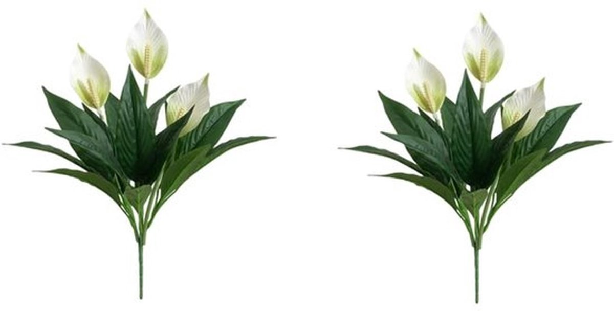 - Kunstplanten - Nepanthurium - Perfect voor elke gelegenheid - Wit - Tropische bloemen - Ideaal voor bruiloften en decoratie - 2 stuks
