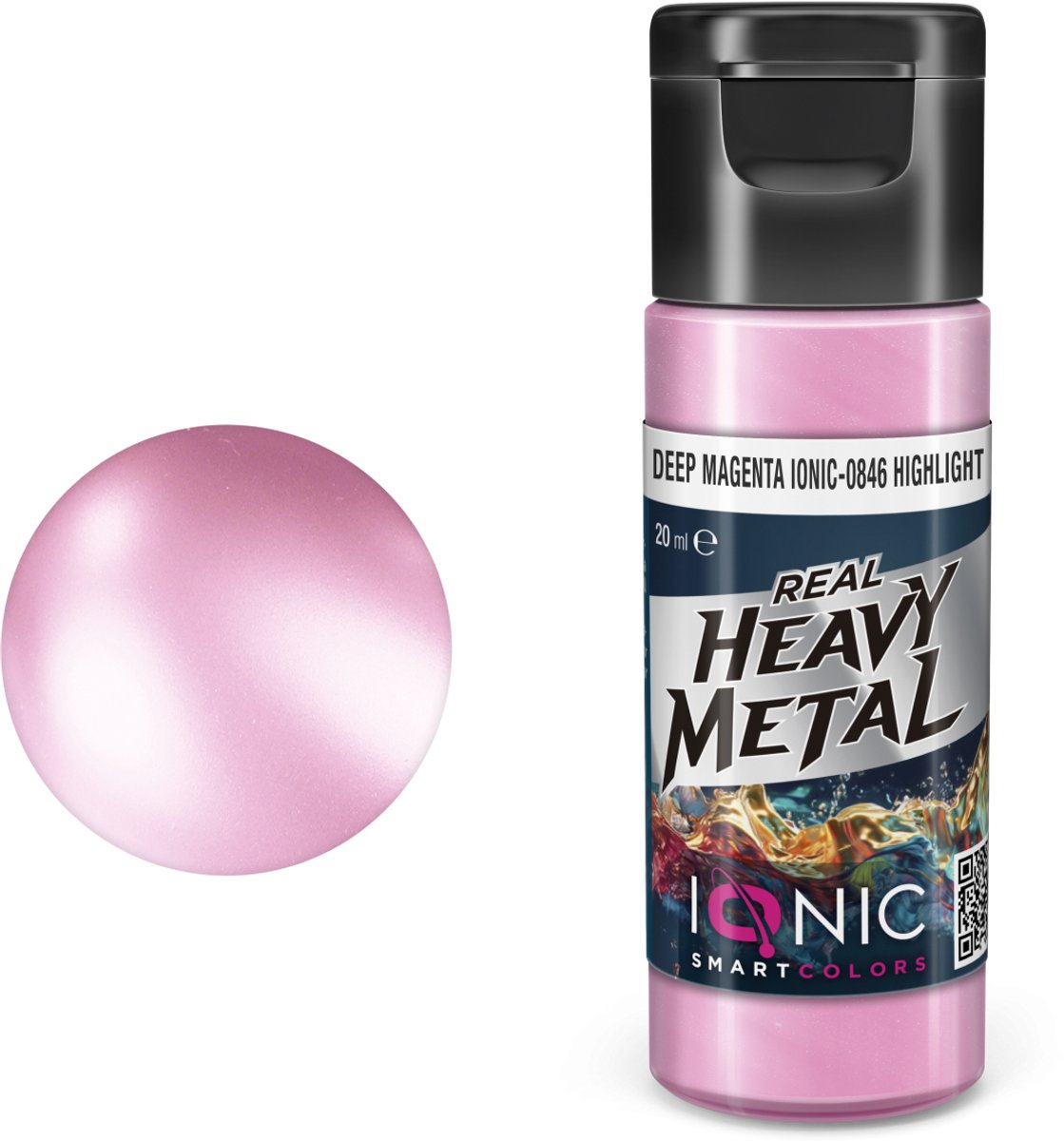 AMMO by Mig Jimenez Hobbyverf Acrylverf - MIG IO0846 Ionic Smart Colors - Real Heavy Metal - Diep Magenta - Highlight - Metallic Acryl - 20ml Verf potje - 20 ml