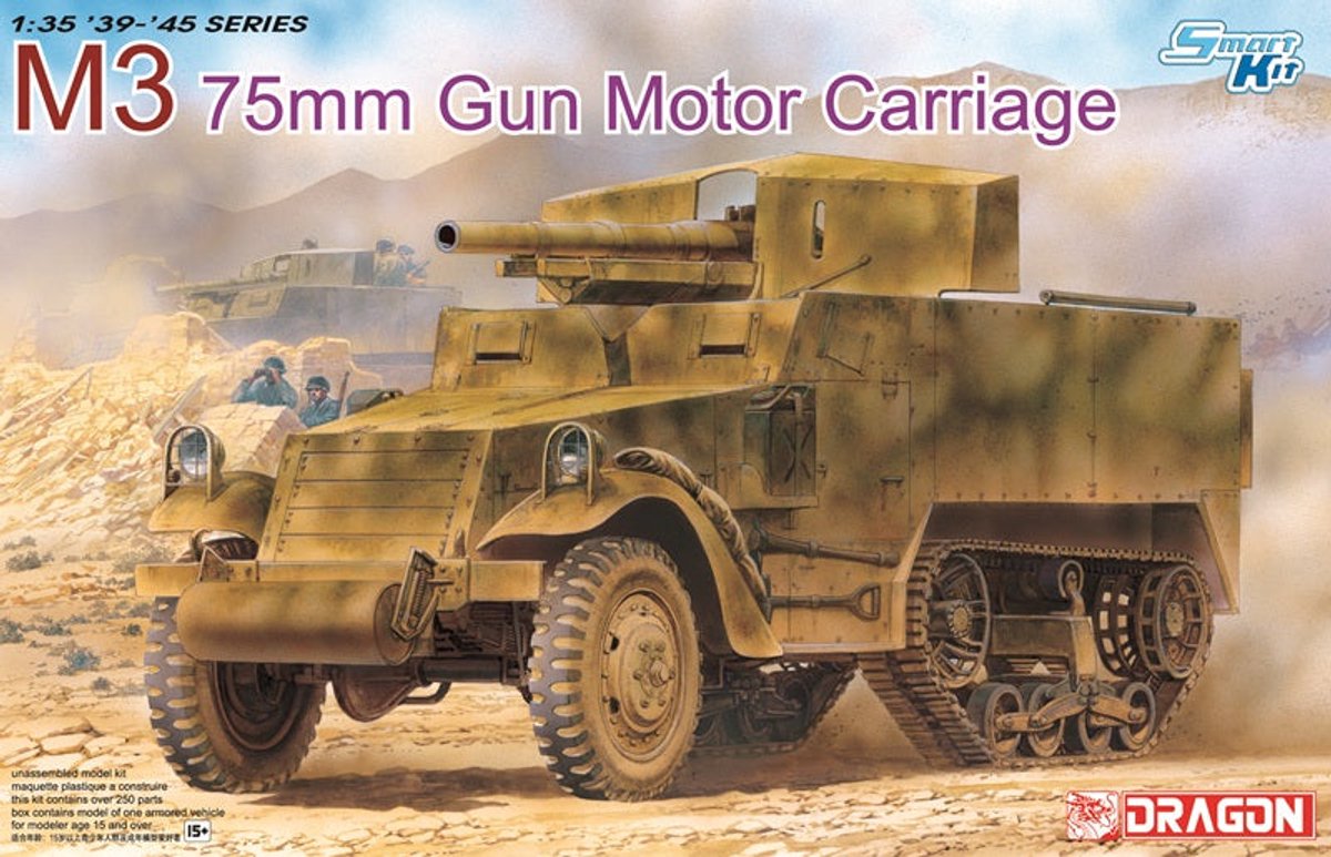 Dragon Modelbouwpakket Militaire voertuigen - 6467 M3 75mm Gun Motor Carriage WWII - Amerikaans Militair Voertuig Plastic - 1:35 - Modelbouw