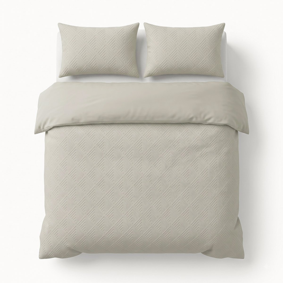 Sleeptime Modern Geo 3D Dekbedovertrek – 200x200/220 cm – Cream