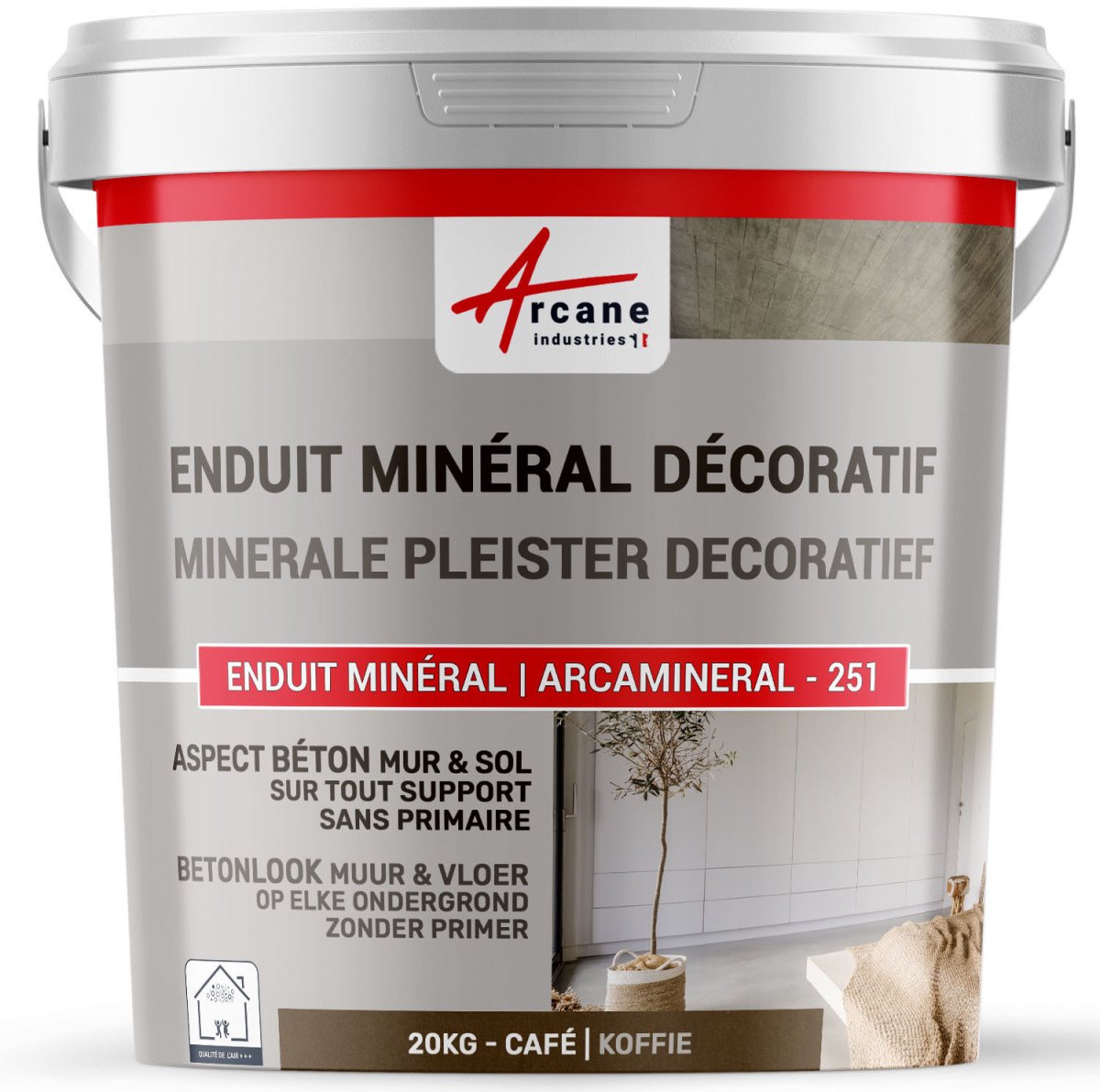 DECORATIEVE GEKLEURDE MINERALE PLEISTER MET BETONASPECT - decoratieve muur- en vloerpleister