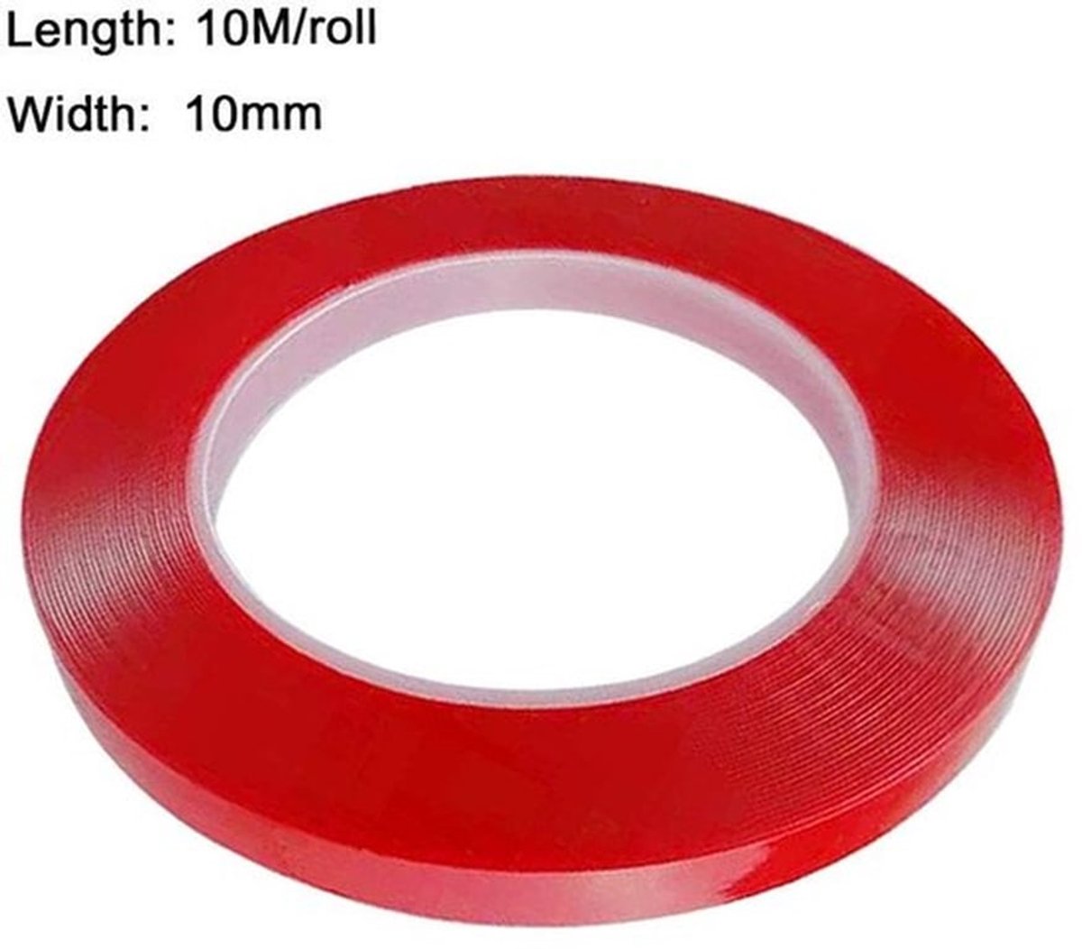 Dubbelzijdig Plakband Extra Sterk - 10 m x 10 mm - Waterdicht - Hittebestendig - Afneembaar - Acryl Materiaal - Montagetape