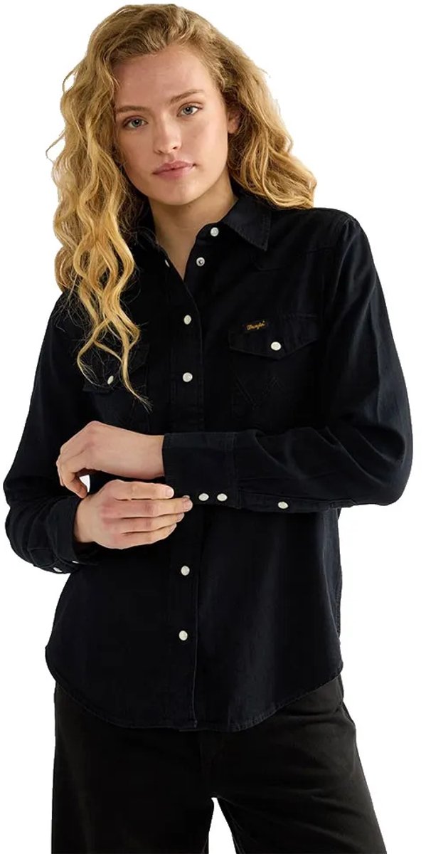 Wrangler Heritage Overhemd Met Lange Mouwen Zwart XS / 00 Vrouw