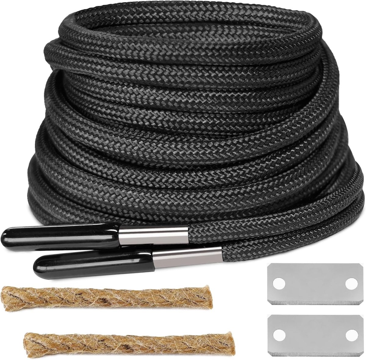 Vuurstarter - Zwart - 160 cm - Paracord Survival Veters met Ferrocerium - Voor Wandelen en Outdoor Gebruik