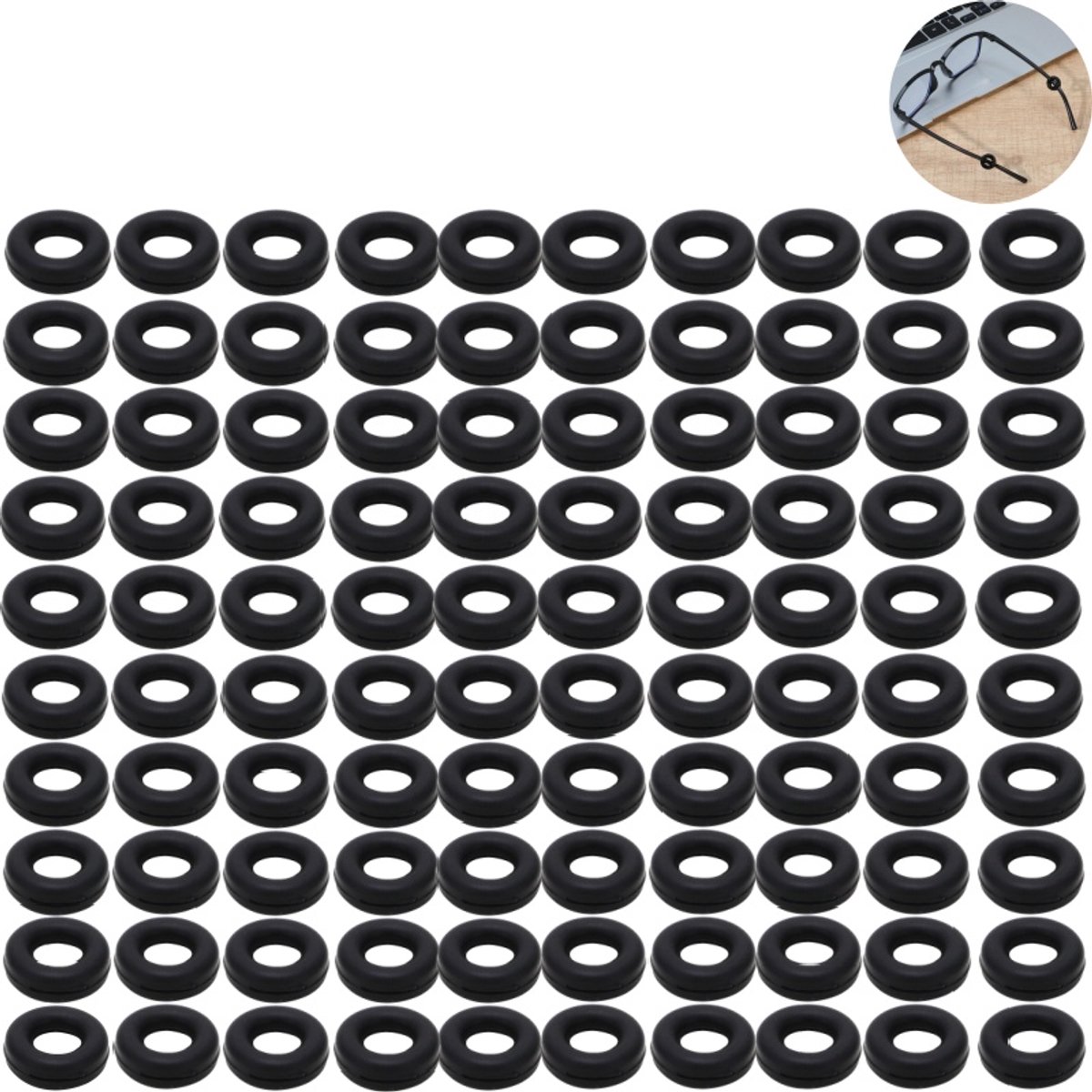 100 stuks - bril oorhaak - Antislip clip voor brilpoten - Antislip hoesjes voor brillen - flexibel siliconen materiaal, houdt de bril stevig op zijn plaats - geschikt voor brildragers. - zwart
