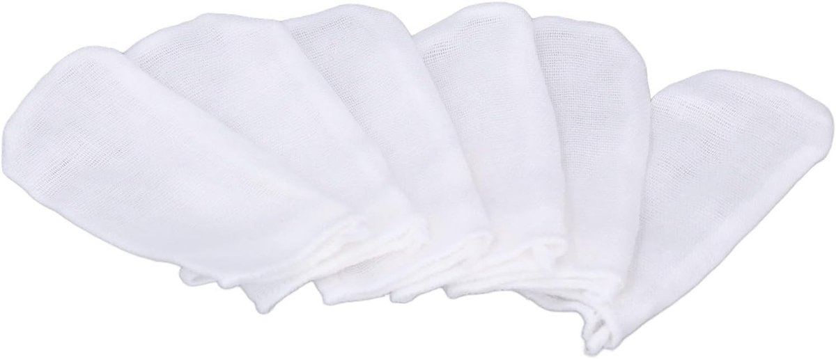 Set van 6 Baby Vingerborstels van Katoen - Zachte Tandenborstel en Tongreiniger voor Baby's en Kinderen, Ideaal voor Tandverzorging en Mondhygiëne