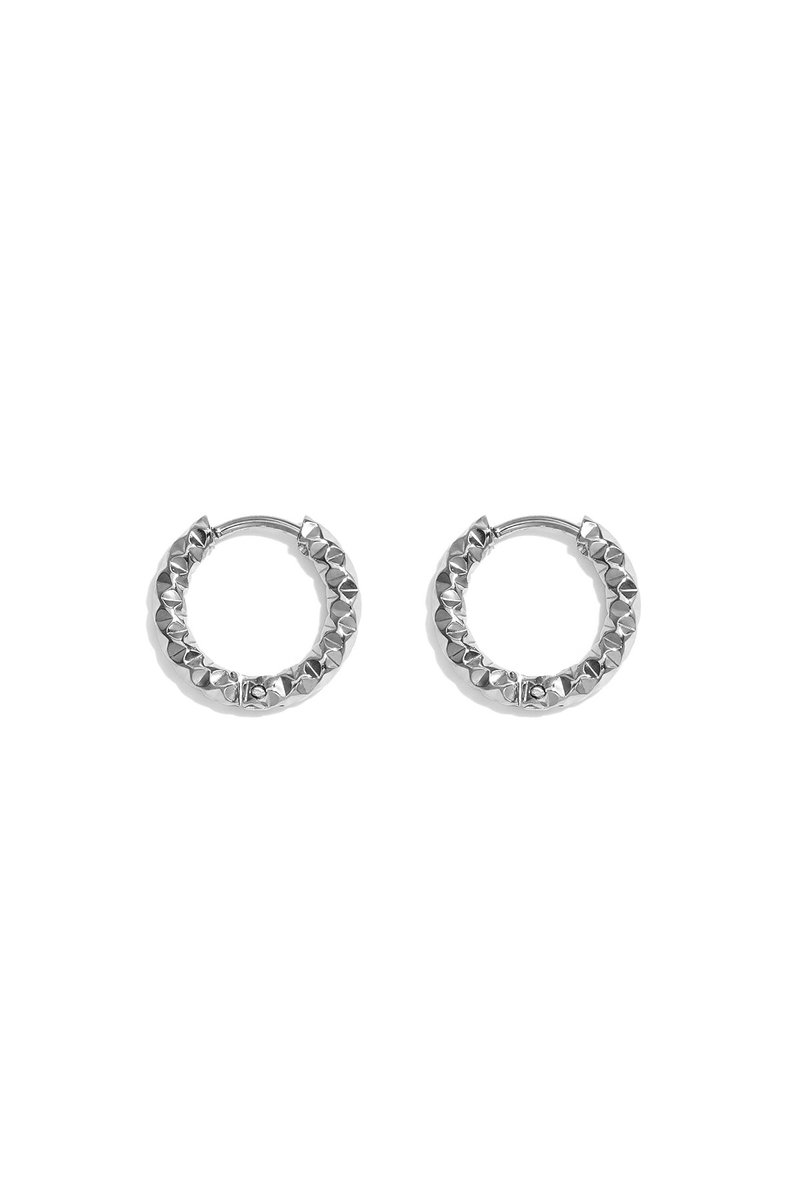 Niva - Oorringen - Stainless Steel - - Zilver
