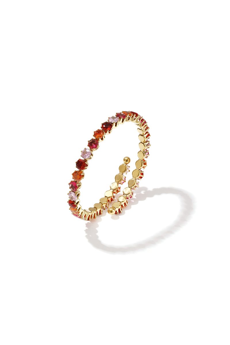 Lumé - Manchetarmband - Zirkonia - Stainless Steel - - Goud