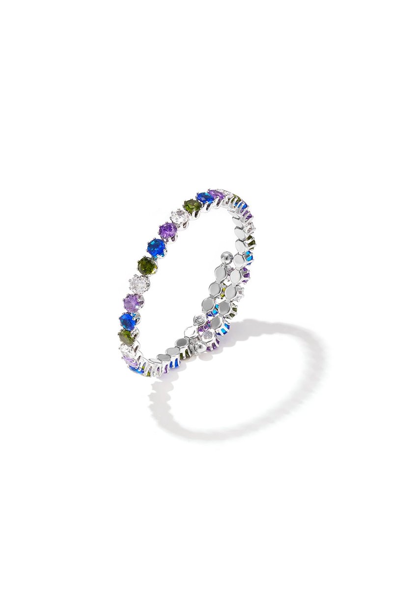 Lumé - Manchetarmband - Zirkonia - Stainless Steel - - Zilver