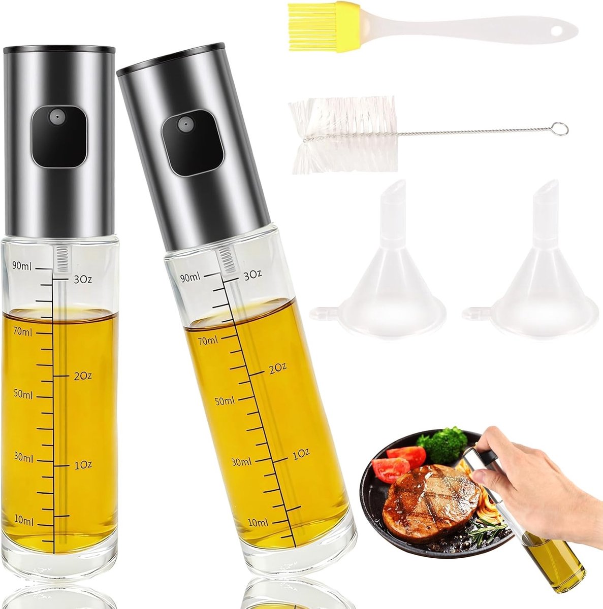 Olijfoliesprayer - Transparant - 100 ml - BPA-vrije Airfryer Oliespuitfles - Voor Gezond Bakken en Grillen