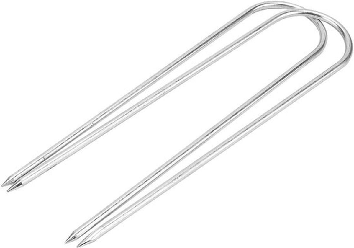 - 12pcs U-vormige tentpinnen - 30cm stalen grondpennen - Ideaal voor camping en trampoline - Zilver - Weerbestendig - Stevig en betrouwbaar...