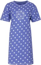 Irresistible Dames Nachthemd - Korte Mouwen - Allover Geprint - Blauw - Maat M