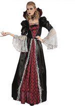 Joya Party® Vampier Kostuum Dames | Luxe Vampier Jurk Vrouw | Vampire Verkleedpak Vrouwen | Gothic Halloween Kostuum Vampiress | Incl. Choker | Koppel & Gezins Kostuum | Maat S/M