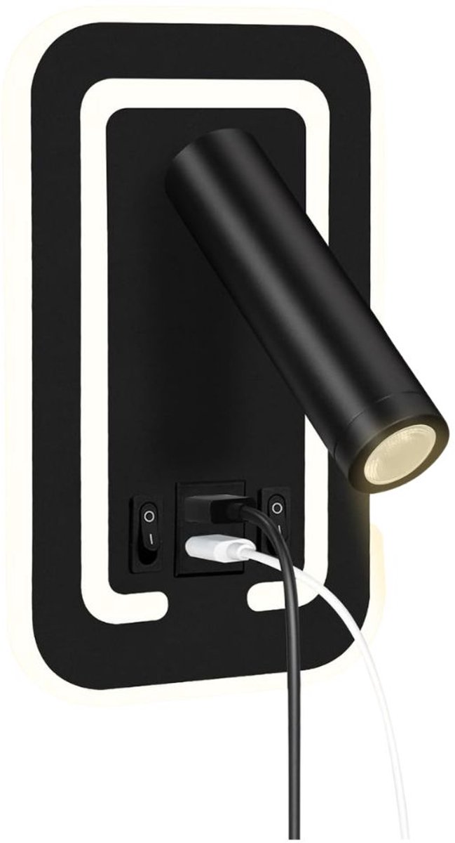 Zavio® Bedlampjes Hoofdbord - Leeslampjes met Meerdere Standen - Bedlamp Slaapkamer Volwassenen - Zwart