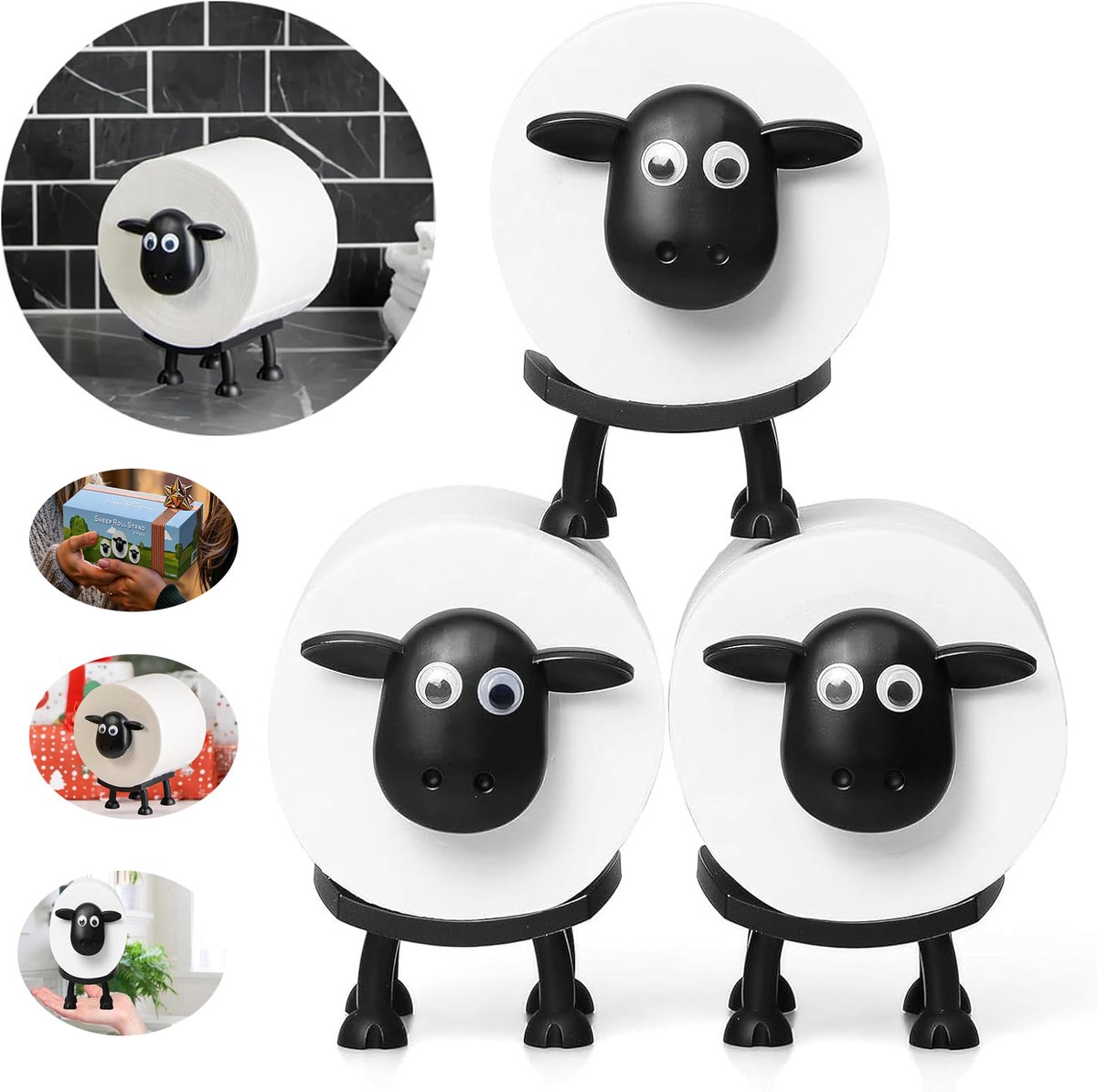 Toiletrolhouder In De Vorm Van Een Schaap, Vrijstaande Toiletrolhouder, Opslag Van Papierrollen, Leuke Badkamerdecoratie.