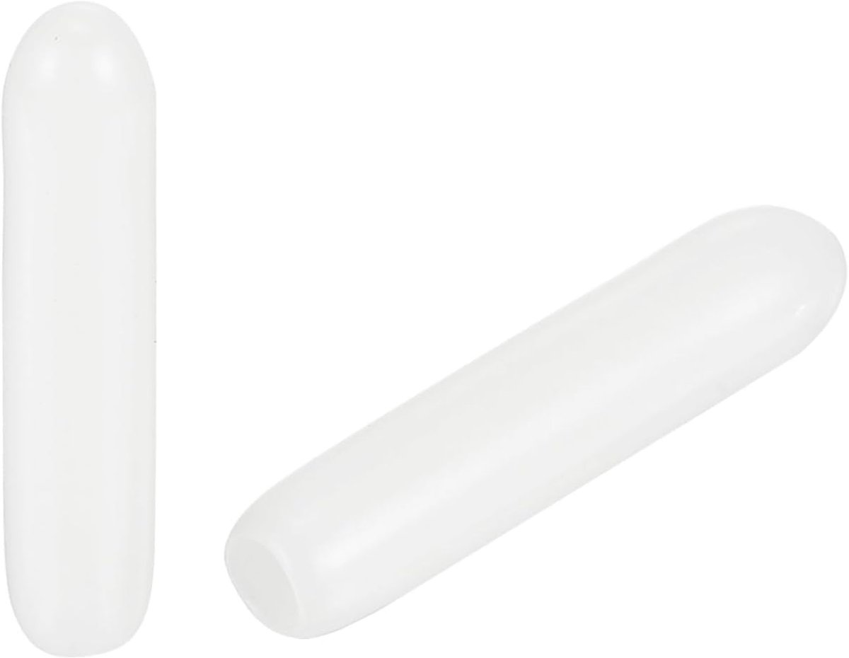 Pack van 100 Beschermende Rubber Eindkappen - 1.8 mm ID, Vinyl, Ronde Hoofdkappen voor Draadbescherming, Wit