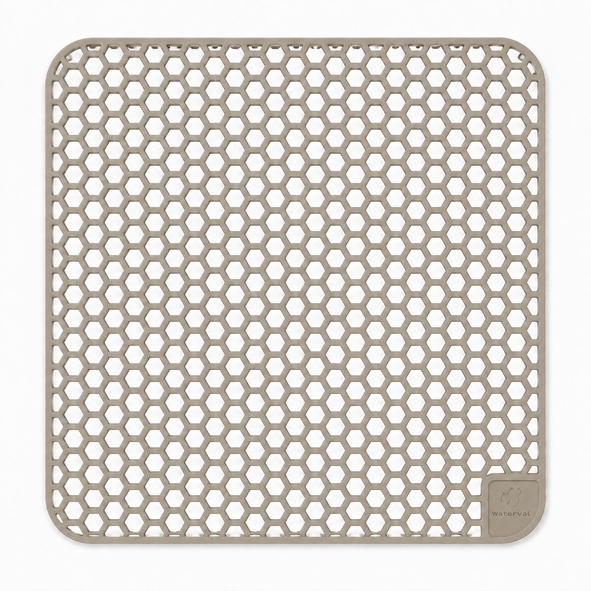 Waterval Gootsteenmat - Siliconen - Taupe - 37 x 37 cm - Vierkant