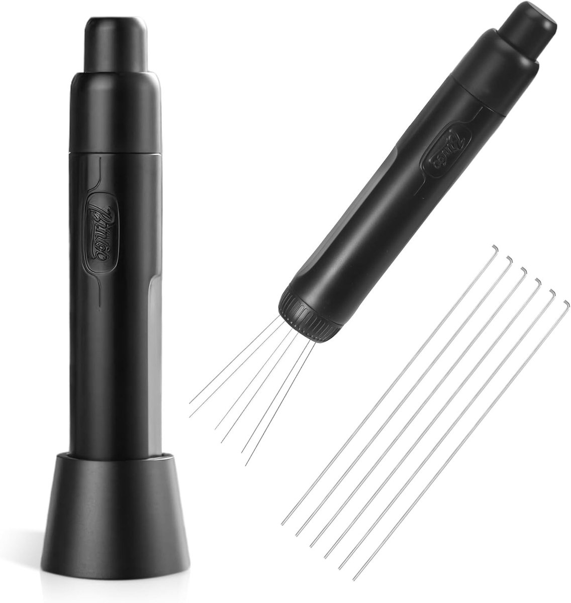 Espresso needle pen design koffie verdeler met 8 vervangnaalden en magnetische standaard voor perfecte koffieextractie en barista-accessoires