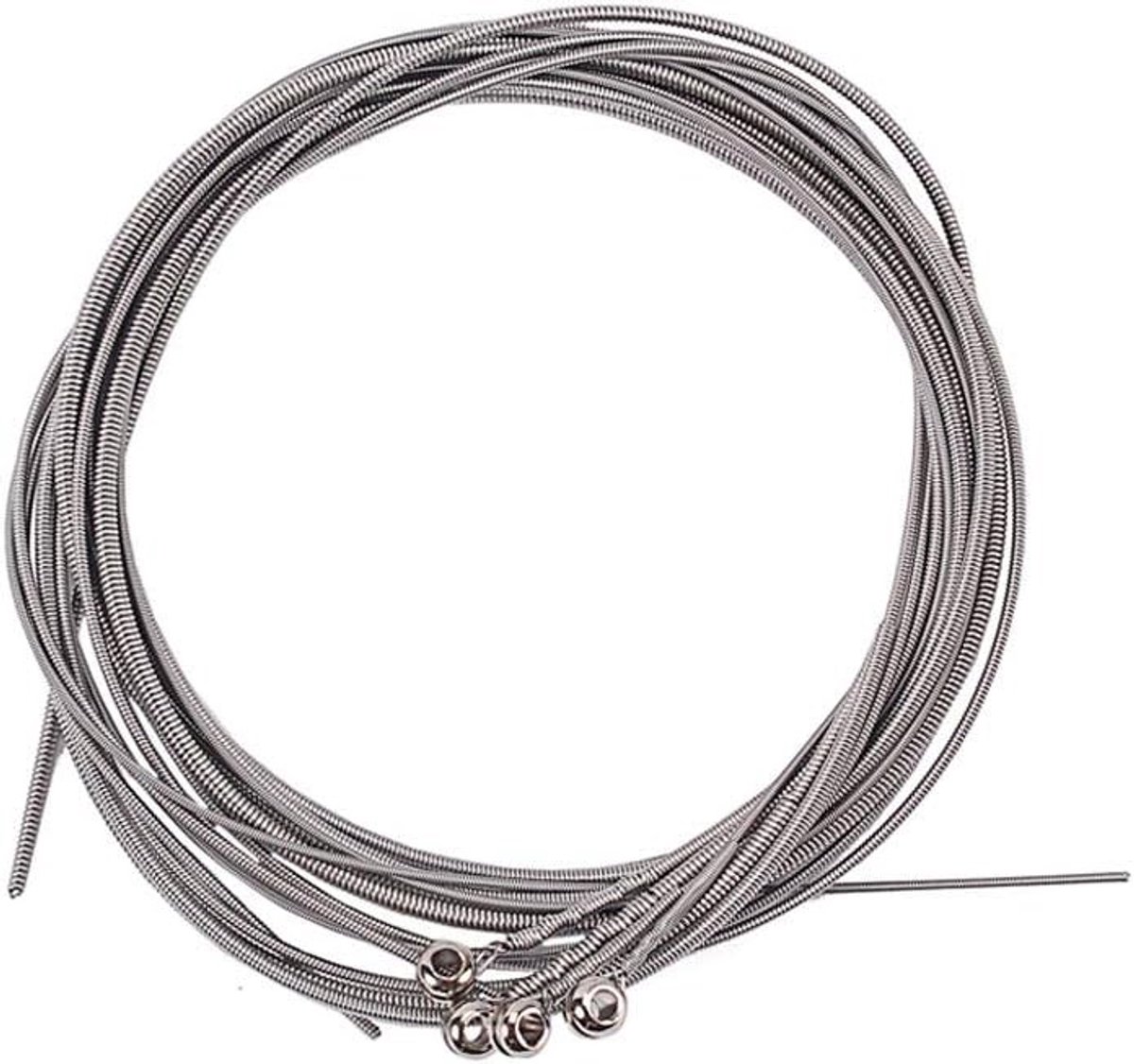 4 Stuks RVS Bas Snaren, Zilveren Geplateerd, Ideaal voor Basgitaar, Muziekaccessoire, Hoogwaardige Geluidskwaliteit
