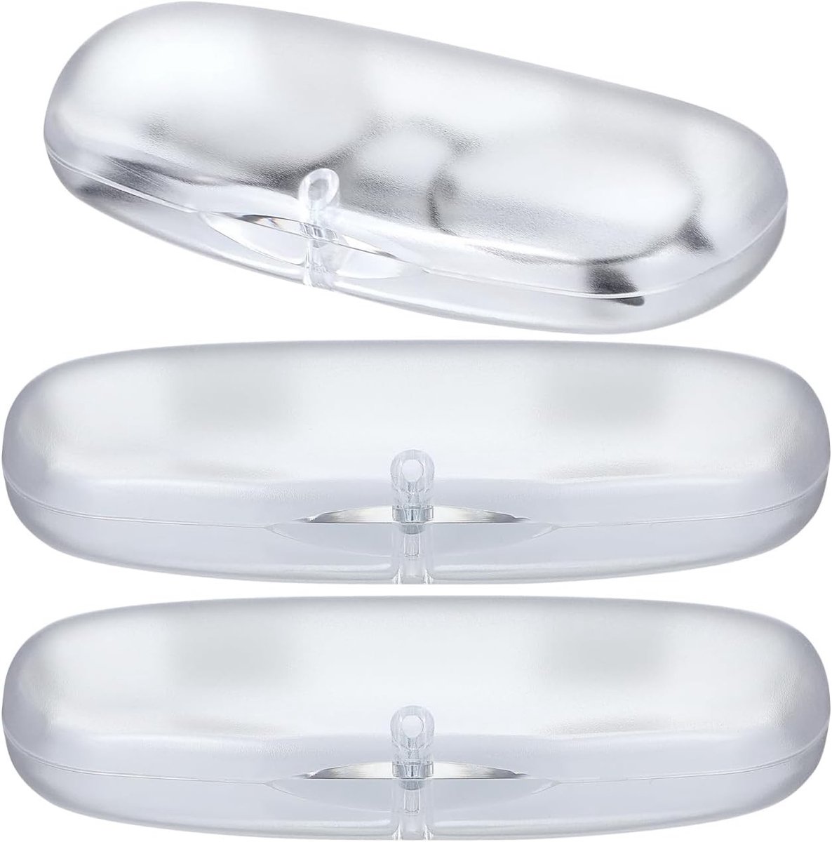 Set van 3 Transparante Opbergdozen voor Brillen - Plastic Brilhoes met Bescherming tegen Zonnebrillen en Organisator voor Brilaccessoires