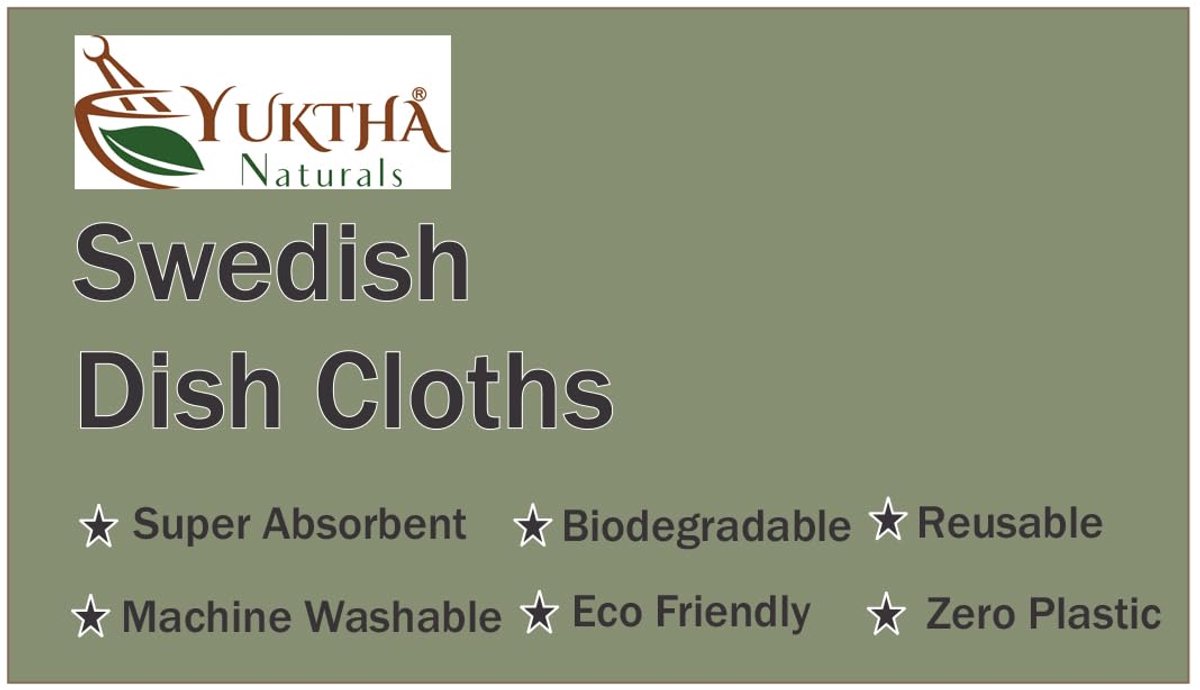 Yuktha Eco-vriendelijke herbruikbare vaatdoeken, absorberende cellulose spons doek voor het reinigen van keuken - ShopVlot