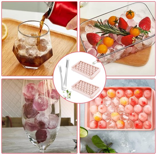 Set van 2 Mini IJsvormpjes en IJsklontjes Tang voor Cocktails en Dranken — afbeelding 3