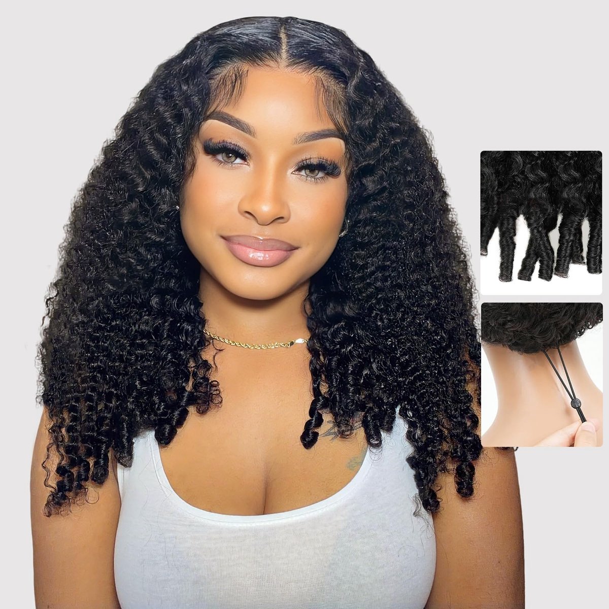 Burmese Curly 9x6 Glueless Human Hair Wig with Spiral Curls Ends,200 Density Drawstring Pre Plucked Pre Cut Wear and - ShopVlot