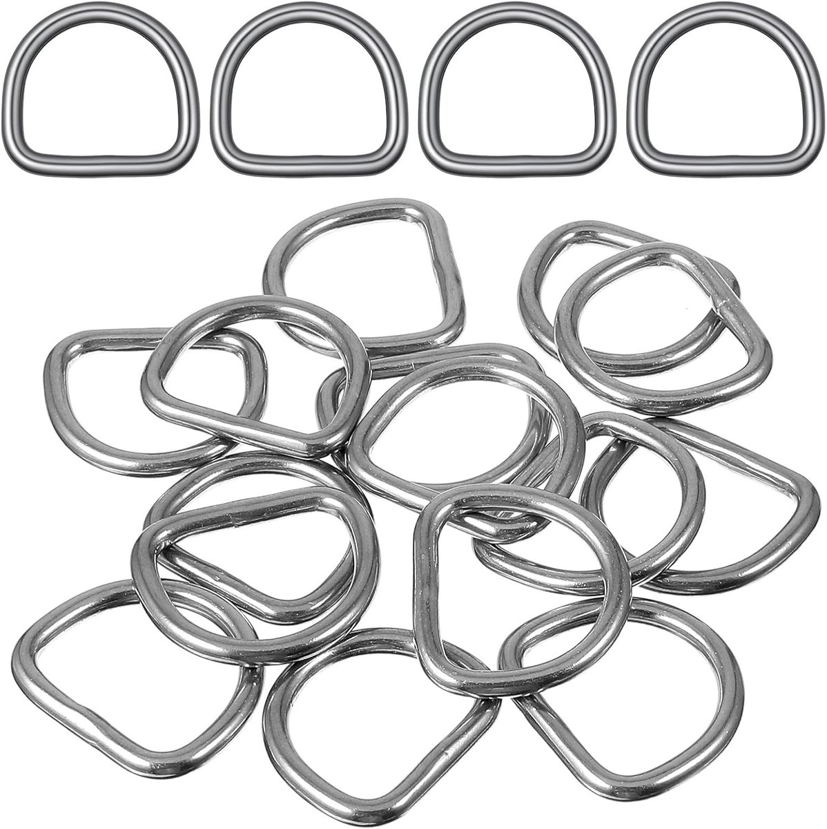 15 Stuks D-Ringen 1 Inch RVS voor Naaiwerk - Stevige D-Vormige Gespen voor Hondenhalsbanden, Rugzakken en DIY Projecten