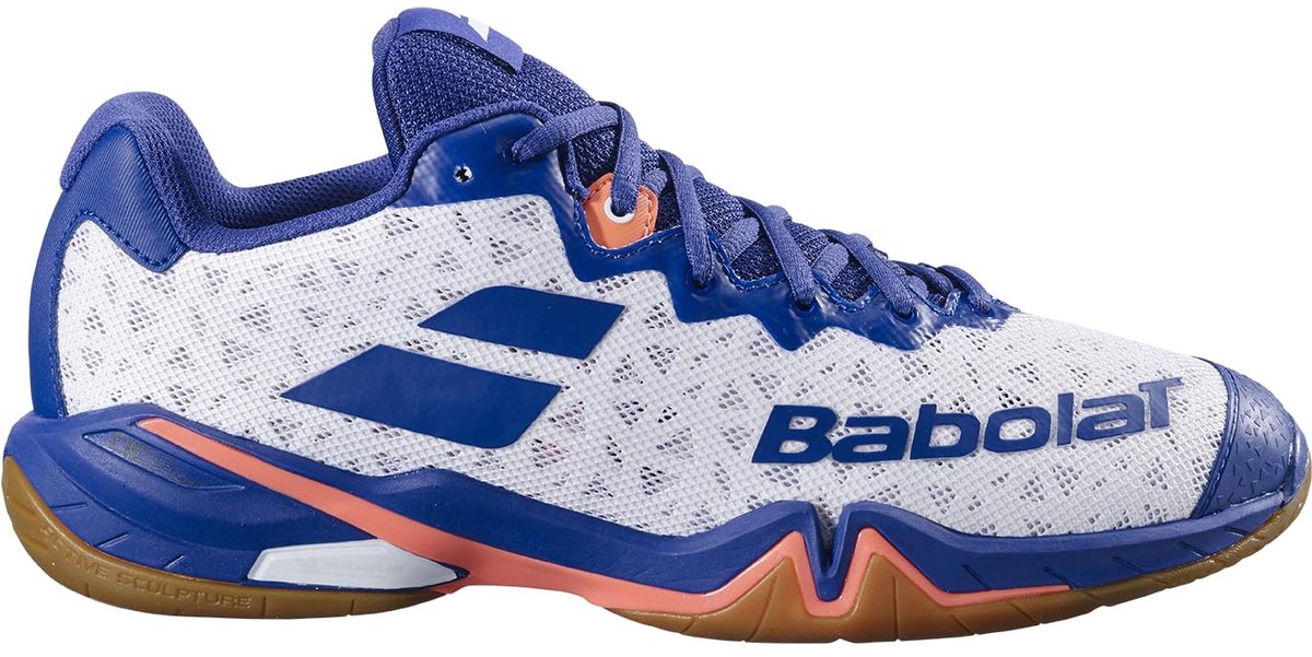 Babolat Shadow Tour 4 - Badmintonschoenen - Wit/Navy Blue - Maat 45