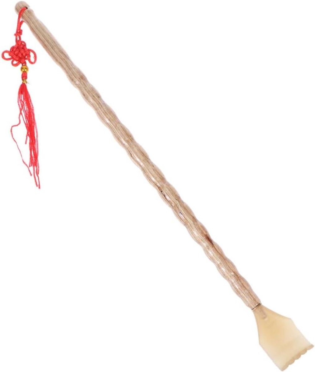 Houten Rug Massager - Rugkrabber Stimulator - Verlicht Jeuk - Golfhandvat Ontwerp - 40 cm Lengte - Natuurlijk Hout