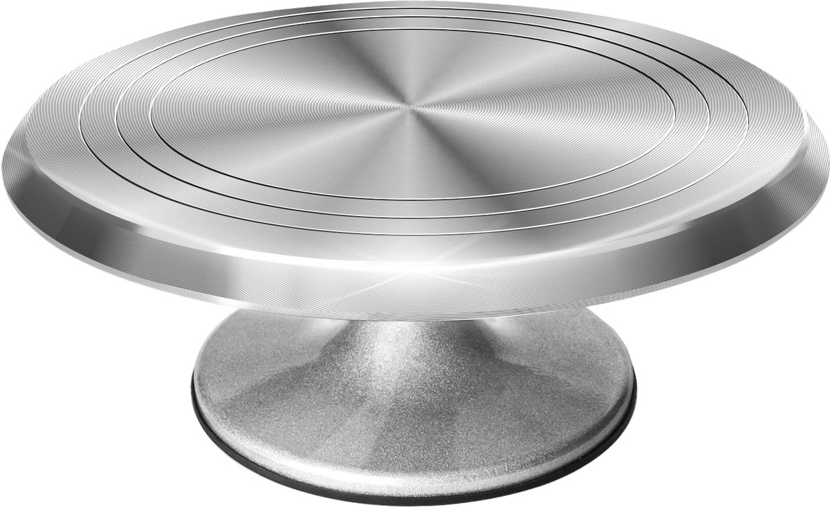 Famanu – Draaibaar taartbord van aluminium, 30 cm, draaiplaat voor taarten en gebak, ideaal als taartstandaard