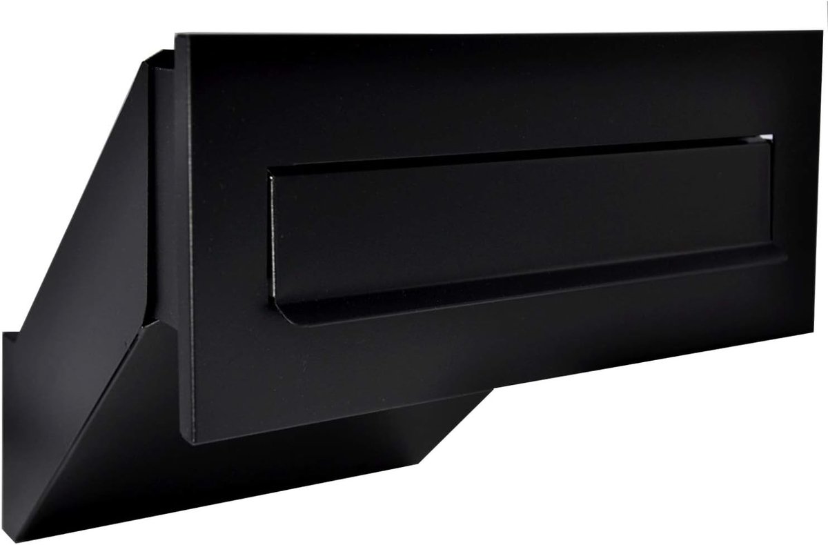 Wanddoorworp Brievenbus - Mat Zwart - 260-420 mm - Voor Metselwerk van Verzinkt Plaatstaal - Inclusief Sleutels