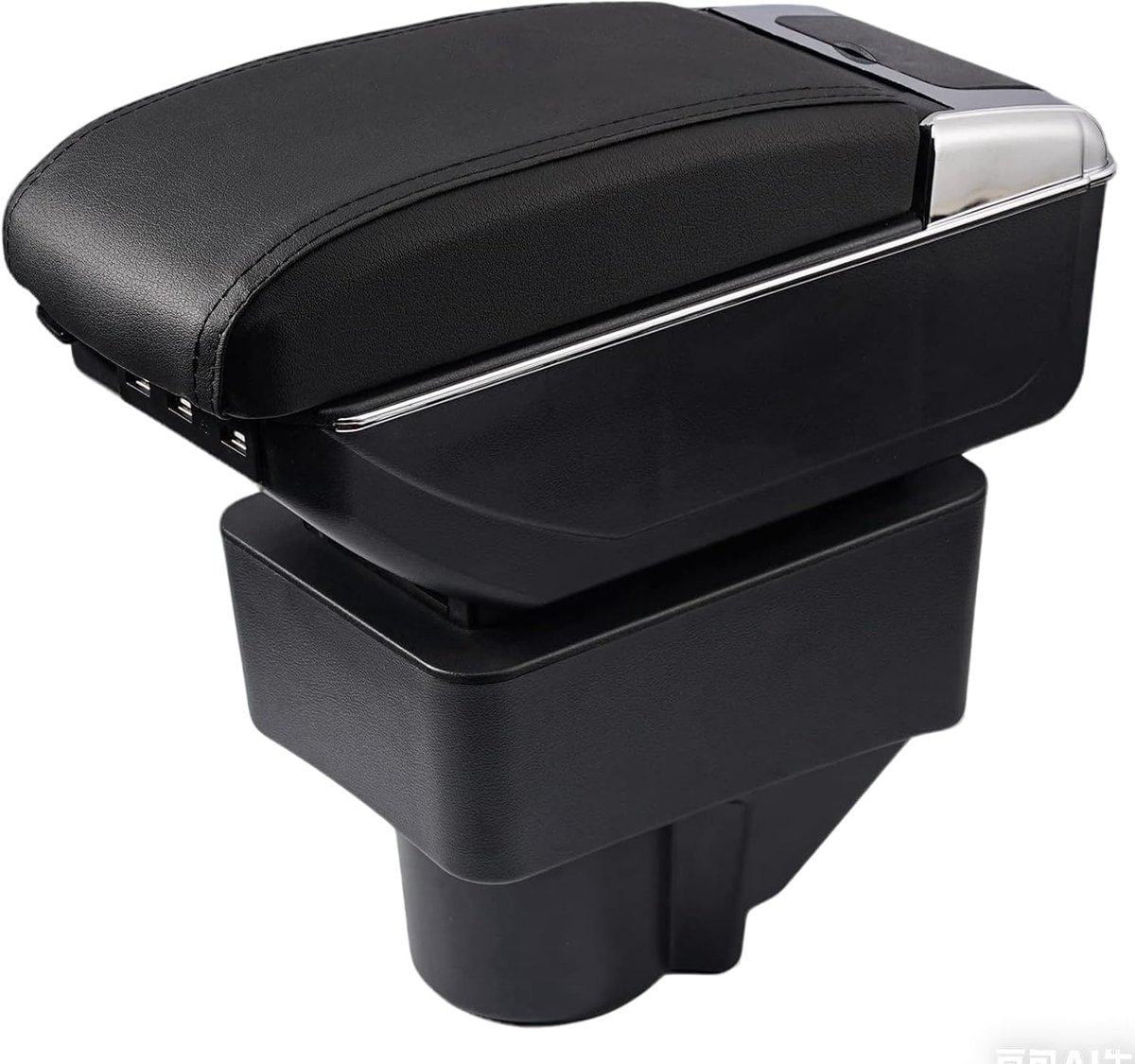Dubbellaags Zwart Lederen Armsteun Voor 2009-2017 Fiesta Middenconsole Opbergdoos Armsteun Auto Onderdelen - ShopVlot