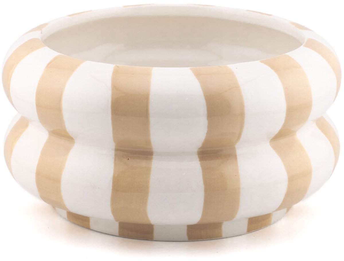 Aardewerk schaal Striped drab