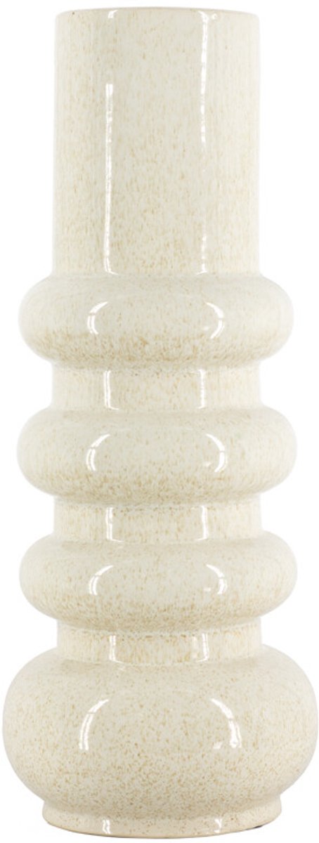 Aardewerk vaas Stack beige