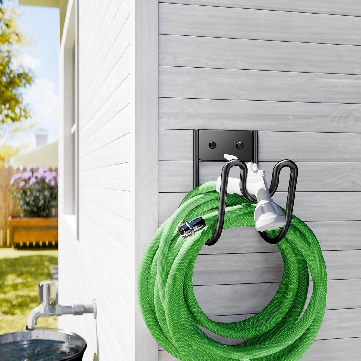 Tuinslanghouder gietijzer - Grijs - - Zware wandhouder - Voor Tuin en Garage