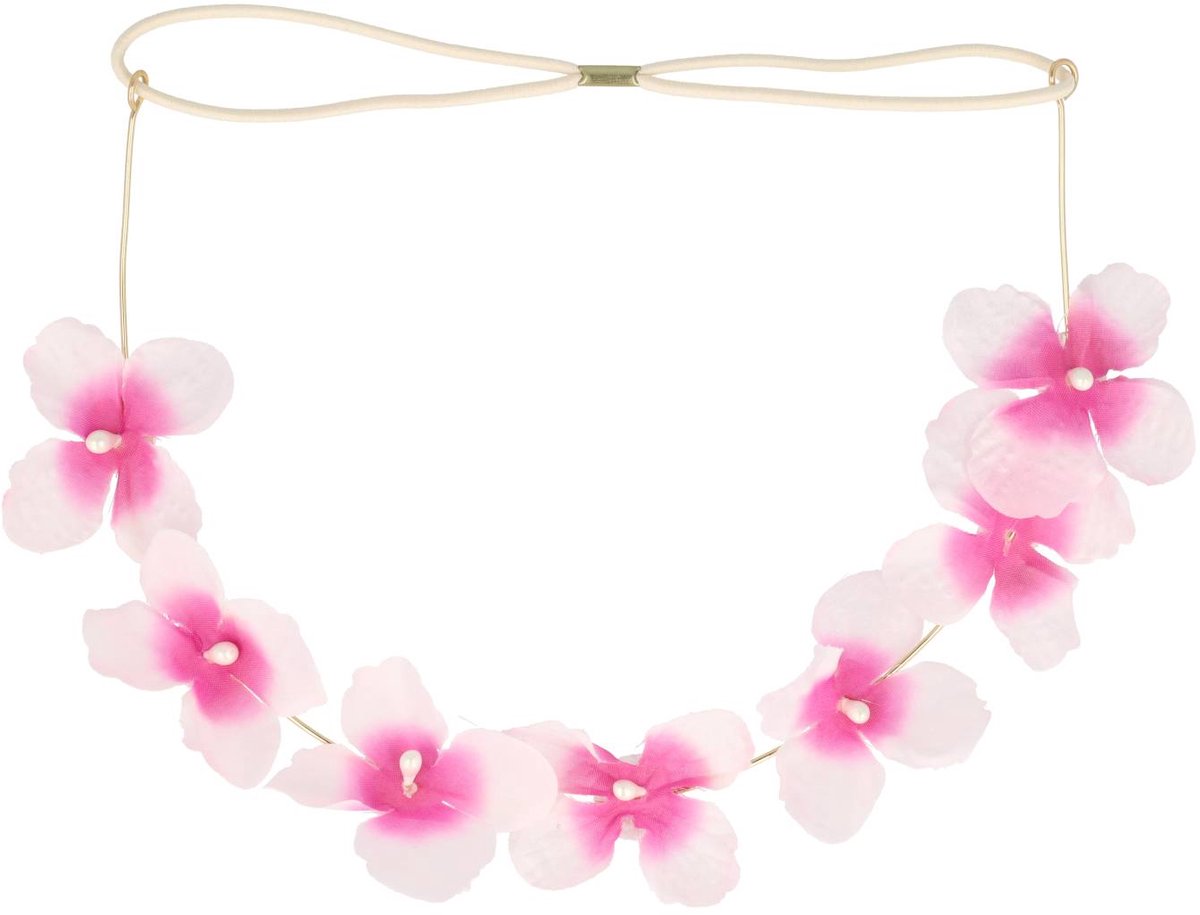 Haarsoires Haarband Bloem - Metaaldraad - Bloemenkroon - Wit Roze