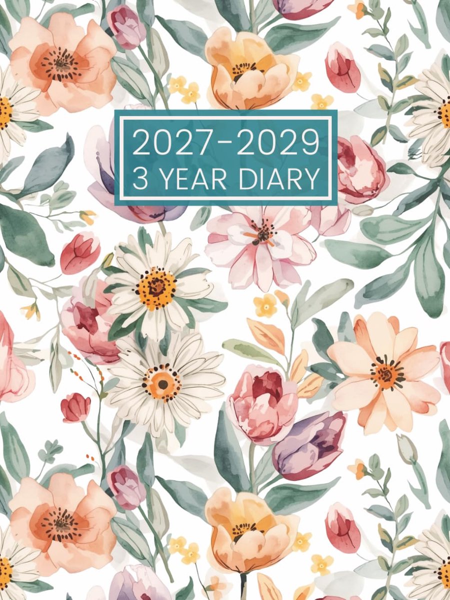 3 Year Diary 2027-2029: Month to View Planner Calendar from January 2027 to December 2029 - ShopVlot