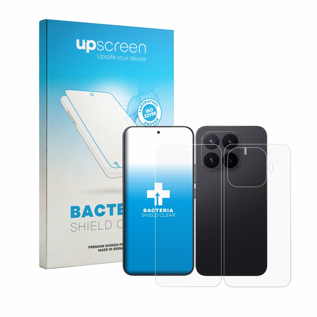 upscreen - Screenprotector voor Xiaomi 17T Pro (Voor+Achter) - Folie Beschermfolie transparant antibacterieel