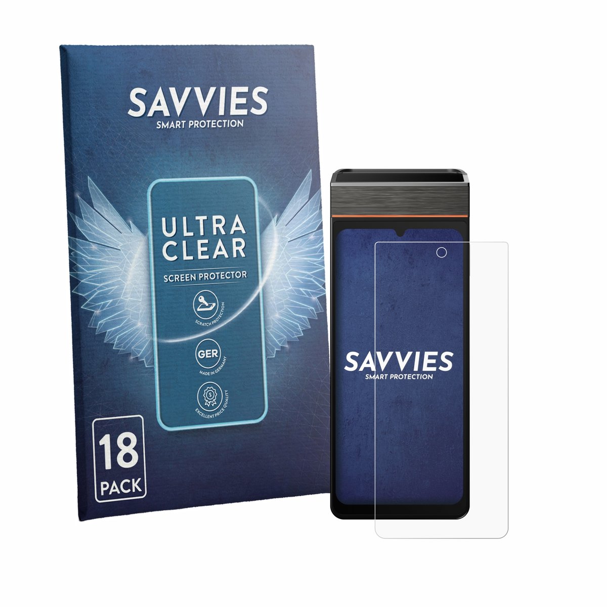 Savvies - Screenprotector voor Sunmi V3e - Folie Beschermfolie transparant 18 Stuks
