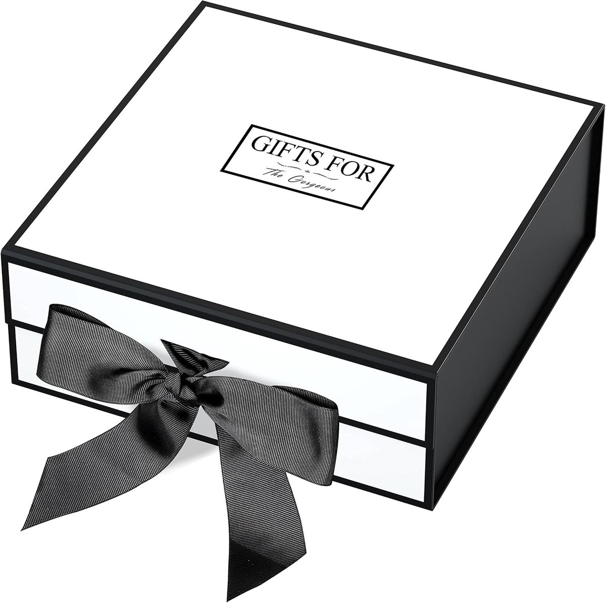 Grote Geschenkdoos 45x37x18cm met Magnetisch Deksel en Strik voor Bruiloften, Verjaardagen en Jubilea - Witte Cadeauverpakking met Wenskaarten