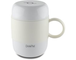 Drink Pod roestvrijstalen vacuüm geïsoleerde, lekvrije DrinkPod capsulefles, 6 uur warm en 24 uur koud, wit, 0,28 liter - ShopVlot